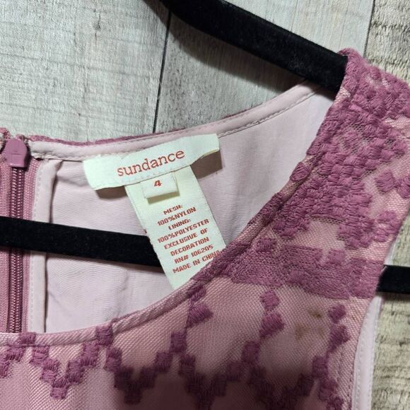 Sundance Mauve Embroidered Fit and Flare Tank Midi Dress - Picture 3 of 3